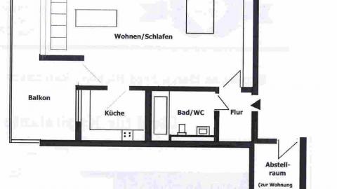 Hier wohnen Sie auf insgesamt 54 m², die sich auf 1.5 Zimmer verteilen. Diese Wohnung liegt im schönen